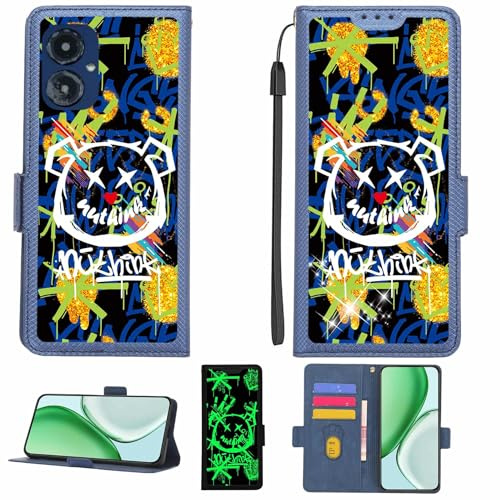 Aroepurt fodral kompatibelt med Cricket U656Ac telefonfodral flipskydd [med härdat glas skärmskydd] [RFID-blockering] [Guldglitter + lysande] LPT-TYX