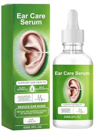 Ear Drops,60ml Natural Gentle Long-Lasting Cleaner Solution - Liquid Drops - for Adults Elderly Swimmers Divers Earwax Cleaning Daily Use
