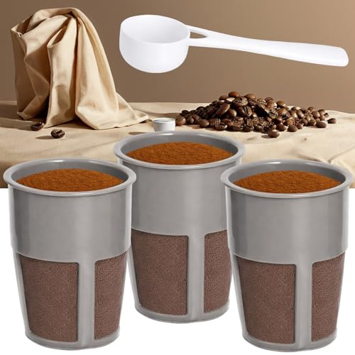 Podoy K400 Filtre à café réutilisable pour Keurig My K Cup 2.0 K250 K300/350/375/450/475 Gris