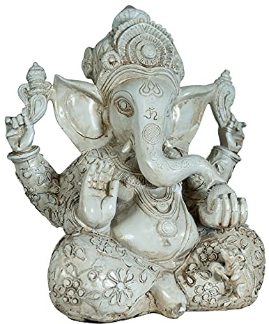 Pevfeciy Ganesha Buddha Statua Grande, Indiano Ganesh Scultura in Resina, Decorazione Regalo Fatta a Mano Ornamenti per Casa, Giardino, 30cm/1.7kg