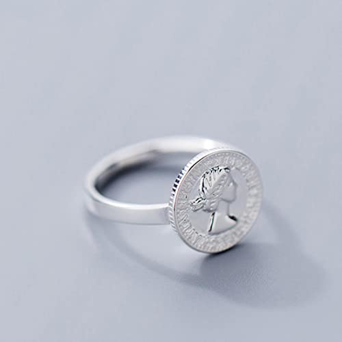 ZLING Anillo De Dedo Abierto con Moneda Dulce De Plata De Ley 925 Auténtica A La Moda, Regalo para Mujer, Joyería De Plata De Ley