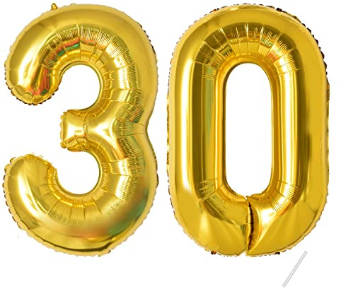 Number Balloons 30,Gold 30 Balloon 40 Inch Giant Helium Foil Number Balloons for Boys Girls 30th Birthday Party Decor Anniversary Party Decorations Supplies