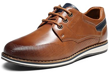 Bruno Marc Boy's Casual Dress Oxford Comfort Uniform Formal Shoes,Size 3 Little Kid,Brown,SBOX2332K