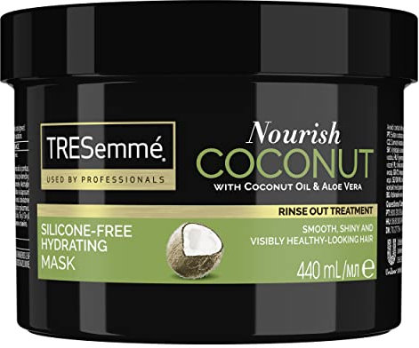 TRESemmé Nourish Coconut Hydrating Mask rinse-out hair treatment with Coconut Oil & Aloe Vera for smooth, shiny, healthy-looking hair 440 ml