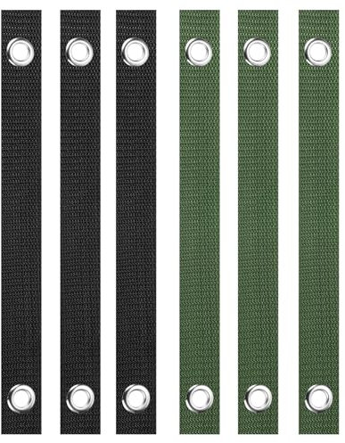 PATIKIL 16 Inch Tree Straps for Staking, 6 Pack Tree Support Stakes, Tree Straightening Ties with Grommets for Newly Planted Straight, Black, Olive Green