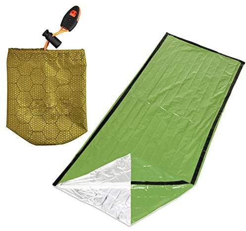Anulely Survival Sleeping Bag, Camping Bivouac Bags - Portable Survival Blanket | Waterproof, Lightweight, Thick, Portable, Windproof Camping Bivouac Bags for Outdoor Activities