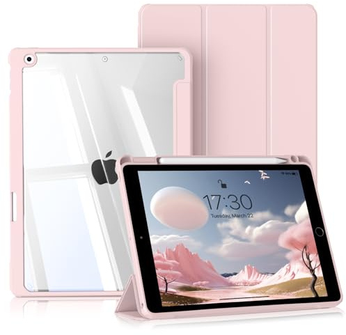 BQDIYOO skal för iPad nionde generationen, iPad åttonde fodral med pennhållare, iPad sjunde generationen fodral, hård klar iPad 9/8/7. generationen fodral (2021/2020/2019 10,2 tum), bil sömn/vakna