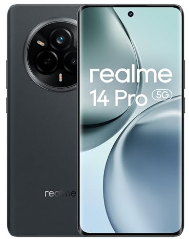 realme 14 Pro 5G Smartphone,Dimensity 7300 5G,Cámara 50 MP IMX882 OIS,120Hz 6.77 FHD+ Pantalla,8GB+256GB Telefono Movil,Batería 5260mAh,Dual SIM Android 15,NFC IP69, Sin Cargador,Gris