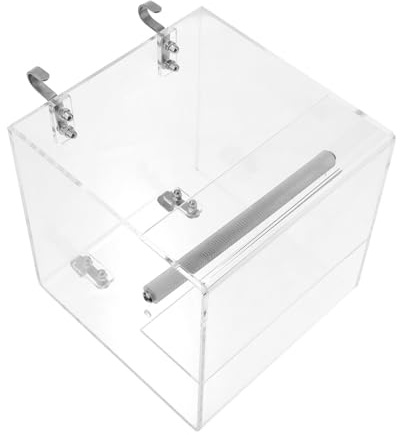 Toddmomy Alimentador Automático para Pájaros Loro Plato de Comida y Agua Grande de Acrílico Fácil de Instalar para Jaulas