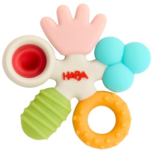 HABA Anneau de dentition Spirale Magique – Silicone pour bébés dès 6 mois – Jouet d’éveil & de préhension avec effet plop – 2013411001