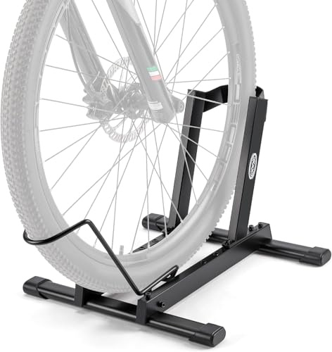 CXWXC Cykelställ golv, fristående cykelstativ för garage/källare | Golvstativ för 20–29 tums cyklar, däckbredd 4 tum, cykelhållare för e-cykel, mountainbike, vägcykel och stadscykel