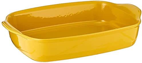 Emile Henry EH909654 Plato rectangular grande de cerámica para horno, color amarillo provenzal, 42,5 x 28 x 9 cm