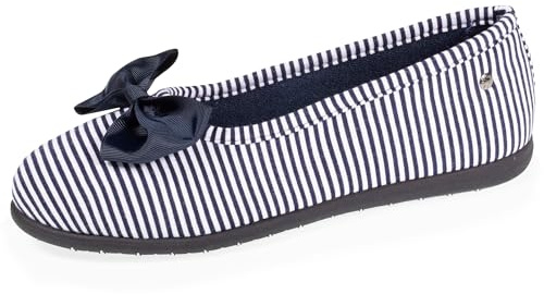 Isotoner Zapatillas de casa Bailarinas mujer, pantuflas jersey algodón orgánico