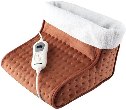 Syntrox Germany Atmungsaktiver Elektrischer Fußwärmer Arutic, Fußheizung für den Winter,Hausschuhe Schuhe, beheizter Fußwärmer, Hausschuhe, 3 Temperaturstufen, 100 Watt