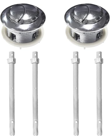 Lot de 2 boutons de chasse d'eau de WC, accessoires de remplacement pour chasse d'eau, boutons de chasse d'eau de salle de bain avec tête ronde pour la réparation des réservoirs de salle de bain,