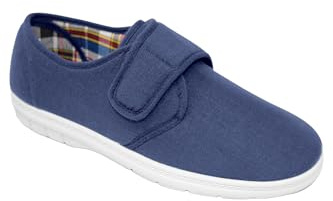 Chums Men's Extra Wide Fit Canvas Touch Fasten Shoes Navy