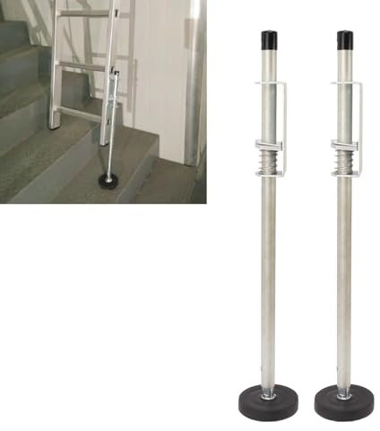 1 Paio di Prolunga Livellatore per Scale da 60 cm, Livellatore da Terra per Gambe Regolabili in Acciaio di Qualità con Palo in Acciaio con Modello Antiscivolo, Stabilizzatore per Piedini per Scale