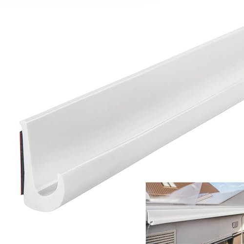 Inscrip - Grondaia RV a forma di J, altezza 26 mm, autoadesiva, striscia antigoccia in PVC, striscia per la pioggia in PVC, striscia deviatrice per la pioggia del tetto per camion, camper, barche
