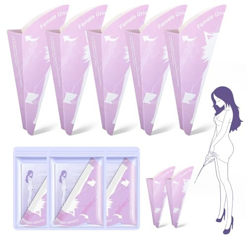 YADOBIG 30 Stück Urinella für Frauen Einweg, Pinkelhilfe für Frauen Papier, Tragbare Urinierhilfe für Frauen Einweg, PIPI Pappe Unterwegs für Schwangere, Patienten, Aktivitäten im Freien