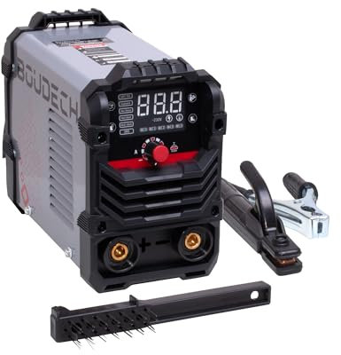 Boudech Soldering 160 – Soldadora inverter MMA 160 a electrodo 230 V con pantalla LED portátil con accesorios