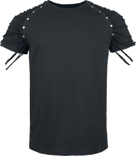 Gothicana by EMP Herren schwarzes T-Shirt mit besonderen Ärmeln XL