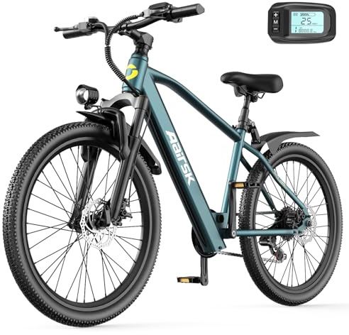Aairsk GT300 26 Bicicleta Eléctrica Adultos, 7 Velocidades con Batería Extraíble de 36 V y 10 Ah, Motor de 250 W, Velocidad Máxima de 25 km/h y Autonomía de 55 km, para Desplazamientos Urbanos