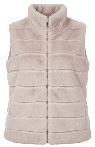 Van Der Rich ® - Manteau Col Debout Sans Manches en fausse Fourrure Gilet Court Deux Poches Latérales - Femme