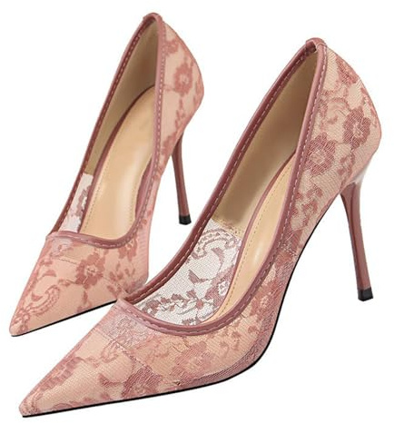 Mujer Zapatos de Tacón 9 CM Sexy Stilettos con Punta Aguda Cerrada Tacón de Aguja para Fiestas, Bodas, Noche-Numeric_43