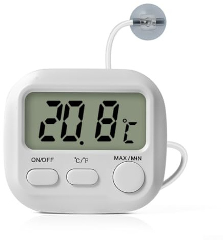 Temperature Gauge For Aquariums And Terrariums With High Sensitivity Probe And Easy To Read Display For Water Condition Monitoring(A)