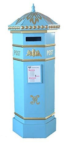KONGY Buzón, Vertical Estilo Americano Metal Buzón Al Aire Libre Casa Letterbox, Multicolor Opcional Postbox (Color : Azul)