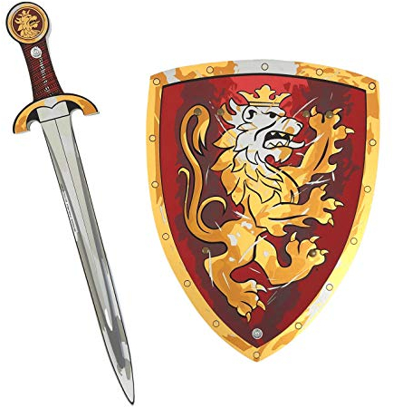 Liontouch - Edles Ritter-Spielzeugschwert & Schild für Jungen, Rot - Für Kinder von 3-8 Jahren | Mittelalterliches Set aus sicherem Schaumstoff | Waffen & Zubehör für Ritterspiele & Verkleidung