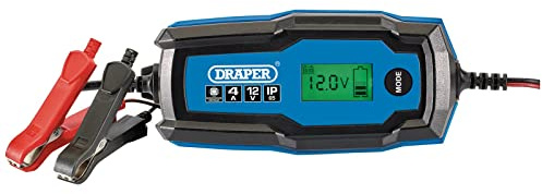 Draper 53489 6V/12V Smart Charger and Battery Maintainer, 4A, Blue and Black, One Size