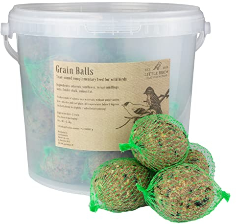 Vogelfutter - Meisenknödel aus Natürlichen Rohstoffen – Ölsaaten, Getreidemehl, Nüsse, Sonnenblumenkerne - Vogelfutter für Wildvögel - ohne Konservierungsstoffe - 100% Naturbelassen - 3kg 30x90g Netz