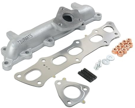 TBVPARTS Colector de Escape + Juego de Montaje 18100RBDE11 18100RMAE00 04180RSR305 04180RBD305 06180RSR305 06180RBDE01 Colector de escape adecuado para ACCORD VII CIVIC CR-V 2.2 CDTI
