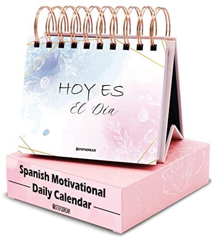 1stepdream Regalo Motivacional Español para Mujeres, Mamá, Profesora, Calendario Diario con 365 Tarjetas Inspiradoras de Compromiso en Español, Decoración Inspiradora de Escritorio para Oficina