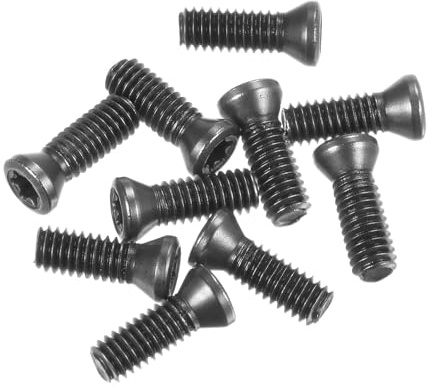 sourcing map 10 viti Torx M4 x 12 mm a testa piatta rotonda di grado 12,9 con cacciavite Torx T15 per sostituire inserti in carburo, utensili per tornio CNC, nero