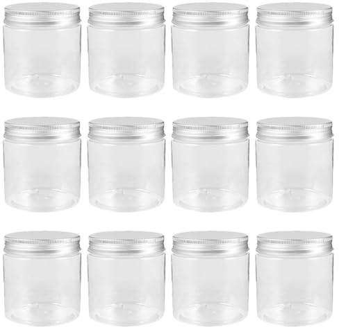 DEARMAMY Vasetti Di Con Coperchio Bottiglie Di Vasetti Di Marmellata Da 12 Pezzi Per Conserve A Bocca Larga Da 250 Ml Di Spezie Vuoti Di Gelatina A Tenuta