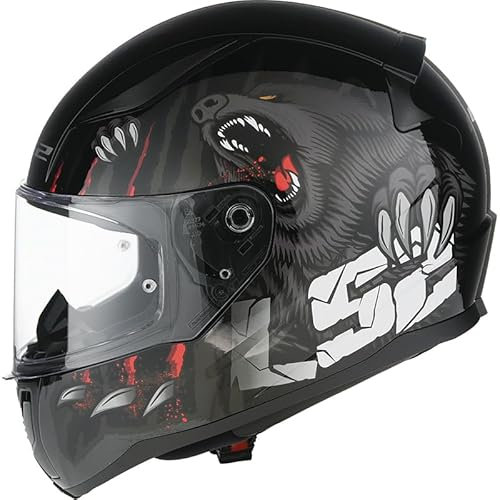 LS2 Helme Rapid II Claw Integralhelm, Schwarz, glänzend, mit Zulassung 22.06 (M)