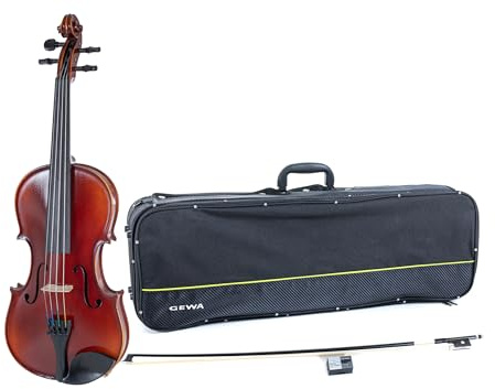 GEWA Set di violino Ideale VL 2 per mancini – 4/4 pronto per suonare, arco in carbonio, corde Larsen Aurora, custodia per violino