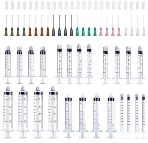 24 stycken multifunktionella plastsprutor, industriell transparent plastspruta, sprutset med trubbig nållock, återanvändbar spruta för vätskemätning husdjursmatning