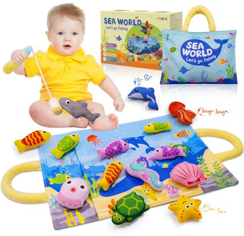 YOBEIC Jouets Enfants Montessori pour Enfants 2 Ans, Jouets Enfants 3 Ans de Pêche, Jouet Préscolaires pour 1,2,3,4 Ans, Jouet Sensoriels de Forme de Couleur, Cadeaux d'anniversaire pour Bébés