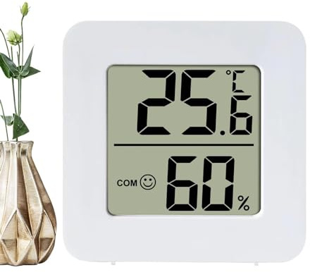 Higrómetro Digital Termómetro Interior Y Monitor De Humedad, Termómetro De Habitación Con Pantalla LCD E Iconos Faciales,Medidor De Humedad Con Monitor De Temperatura Y Humedad Para Habitación De Bebé