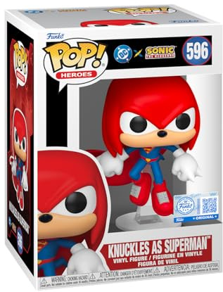 Funko Pop! Heroes: Justice League & Sonic - Knuckles as Superman - Sonic + DC Comics - Collectable Vinyl Figure - Gift Idea - Official Merchandise - Toys for Kids & Adults - Video Games Fans