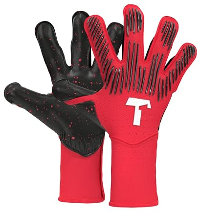 T1TAN Rebel 2.0 Solar Red (FP) - Guanti da portiere - guanti da portiere di calcio - con protezione per le dita - taglia 10