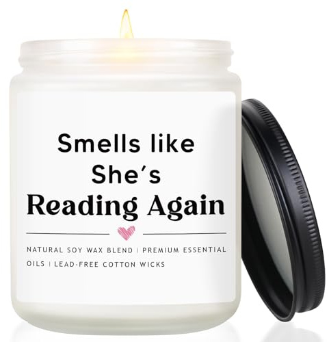 Book Lovers Gifts, Funny Gifts for Book Lovers – Reading Scented Candle, Relaxing Gift for Women, Bookworms - Christmas, Birthday Gift for The Bookish Woman in Your Life