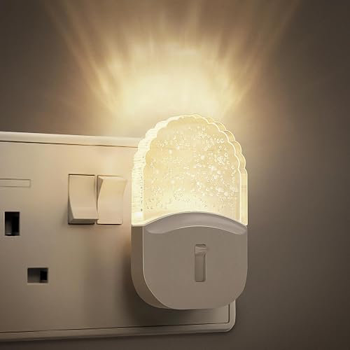 Emeritpro Night Light Plug in Wall, Plug in Night Lighting with Dusk to Dawn Sensor, Adjustable Brightness 0-50LM, 0.5W Low Energy, Warm White Night Light Kids for Hallway Bathroom Bedroom,1Pack