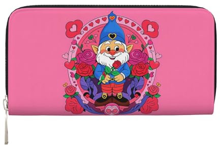 Anceky Valentine's Day Dwarf Roses PU Leather Wallet for Women Men Credit Card Wallet Long Clutch Purse Around Zipper Wallets