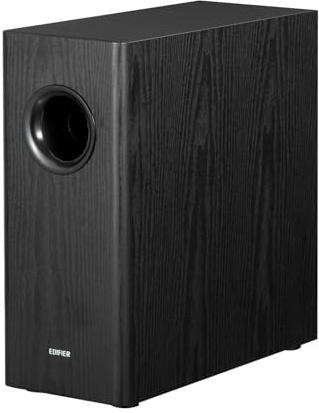 Edifier Subwoofer attivo alimentato T5s con 70 W RMS, woofer a lunga distanza da 8, altoparlante bassi profondi (35 Hz), amplificatore integrato, bassa distorsione, selettore di fase ed efficienza