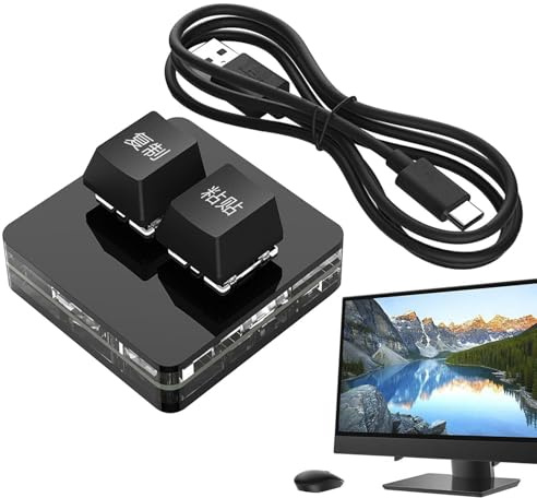 Birtern 2 tangenter Hot Swap speltangentbord – mini USB-knappsats kopiera och klistra in – universellt mekaniskt spel PC-tangentbord, kopiera och klistra in RGB-bakgrundsbelyst tangentbord för