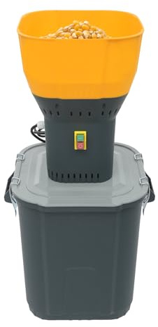 Spannmålskvarn elektrisk foder, 45 l elektrisk majskvarn, torr med 5 sil, hagelkvarn kornkvarn foderkvarn för spannmål, majs, spannmål, vete foderkvarn (45 l)